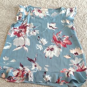 LOFT Floral Blue Top